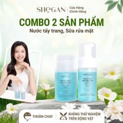Combo Sữa rửa mặt & Nước tẩy trang muối biển xanh SHeGAN