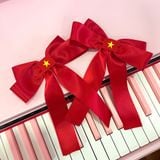  Kẹp Nơ Satin Cao Cấp SHeGAN - Quốc Kỳ Việt Nam 