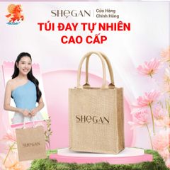 Túi đay tự nhiên cao cấp SHeGAN – Thân thiện môi trường, có nút bấm, tiện lợi, cứng cáp, có đệm đáy túi giữ form túi