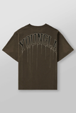  428 - Drip Oversized Tees - Brown Wash 