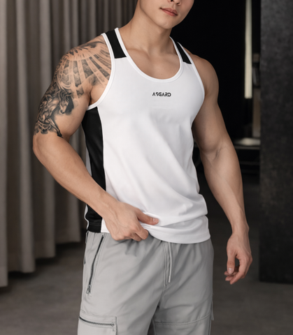  ASGARD SINGLET TANKTOP - WHITE / BLACK 
