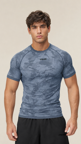  ASGARD CAMO SEAMLESS COMPRESSION SHIRTS - Glacier Blue 