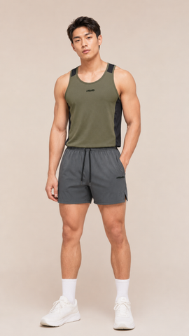  ASGARD SINGLET TANKTOP - OLIVE / BLACK 