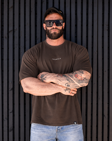  401 ESSENTIAL JACKED TEES SUMMER 23'  - Chocolate Wash 
