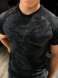  ASGARD CAMO SEAMLESS COMPRESSION SHIRTS - Black/Charcoal Grey 