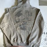  YoungLA - 511 Drippy Skull Hoodies -  Beige Wash 