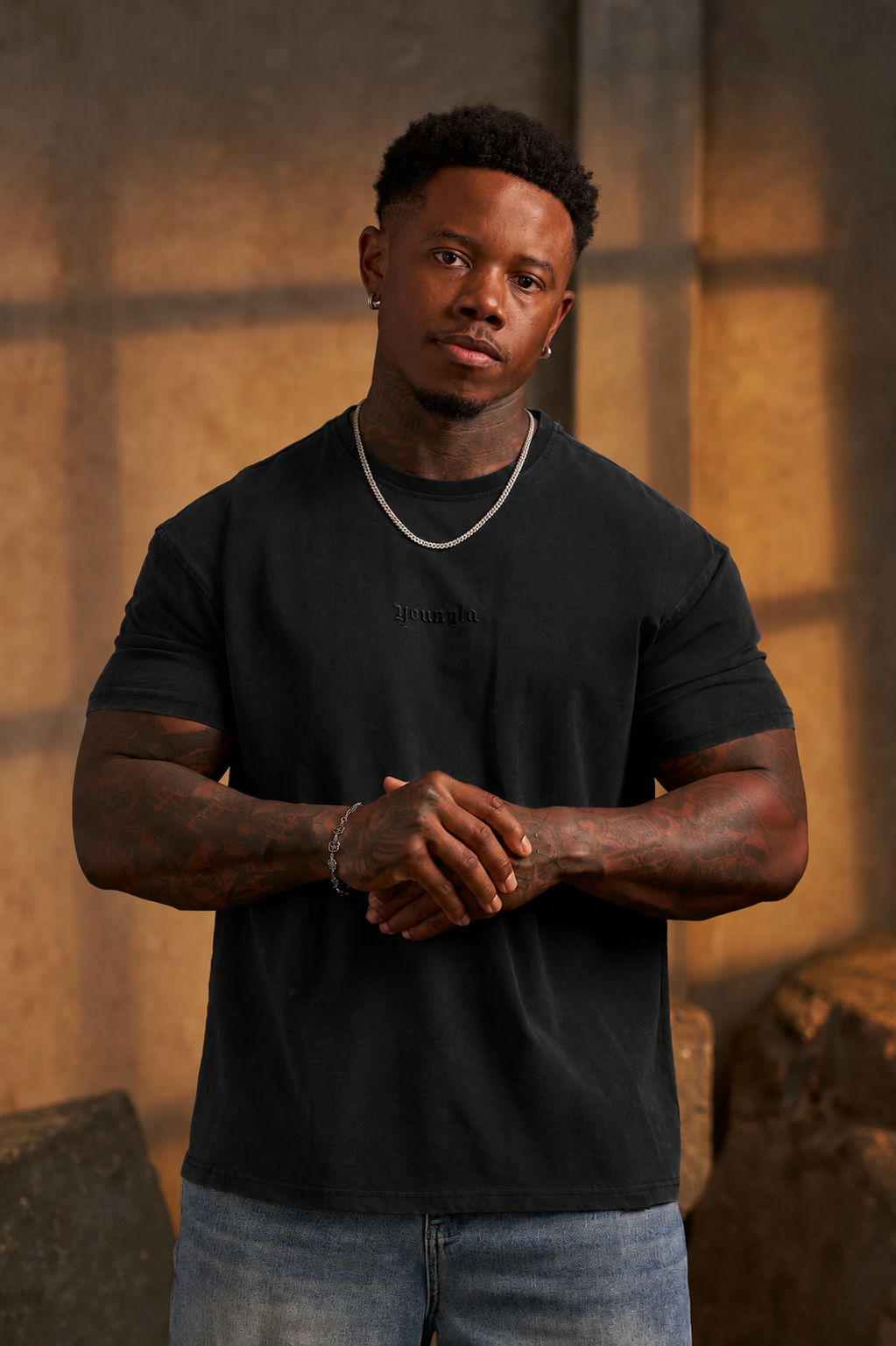  Washed Tailored Tees -  Black Wash 