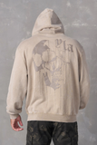  YoungLA - 511 Drippy Skull Hoodies -  Beige Wash 