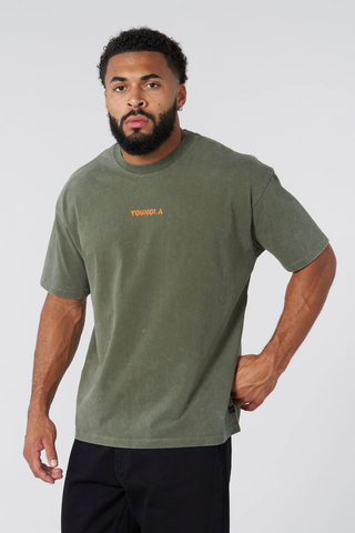  4014 - Orange Emblem Tees - Olive Wash 