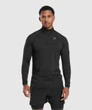  Speed1/4 Zip LST-SHIRT - BLACK 