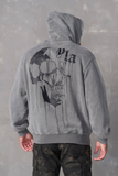 YoungLA - 511 Drippy Skull Hoodies -  Grey Wash 