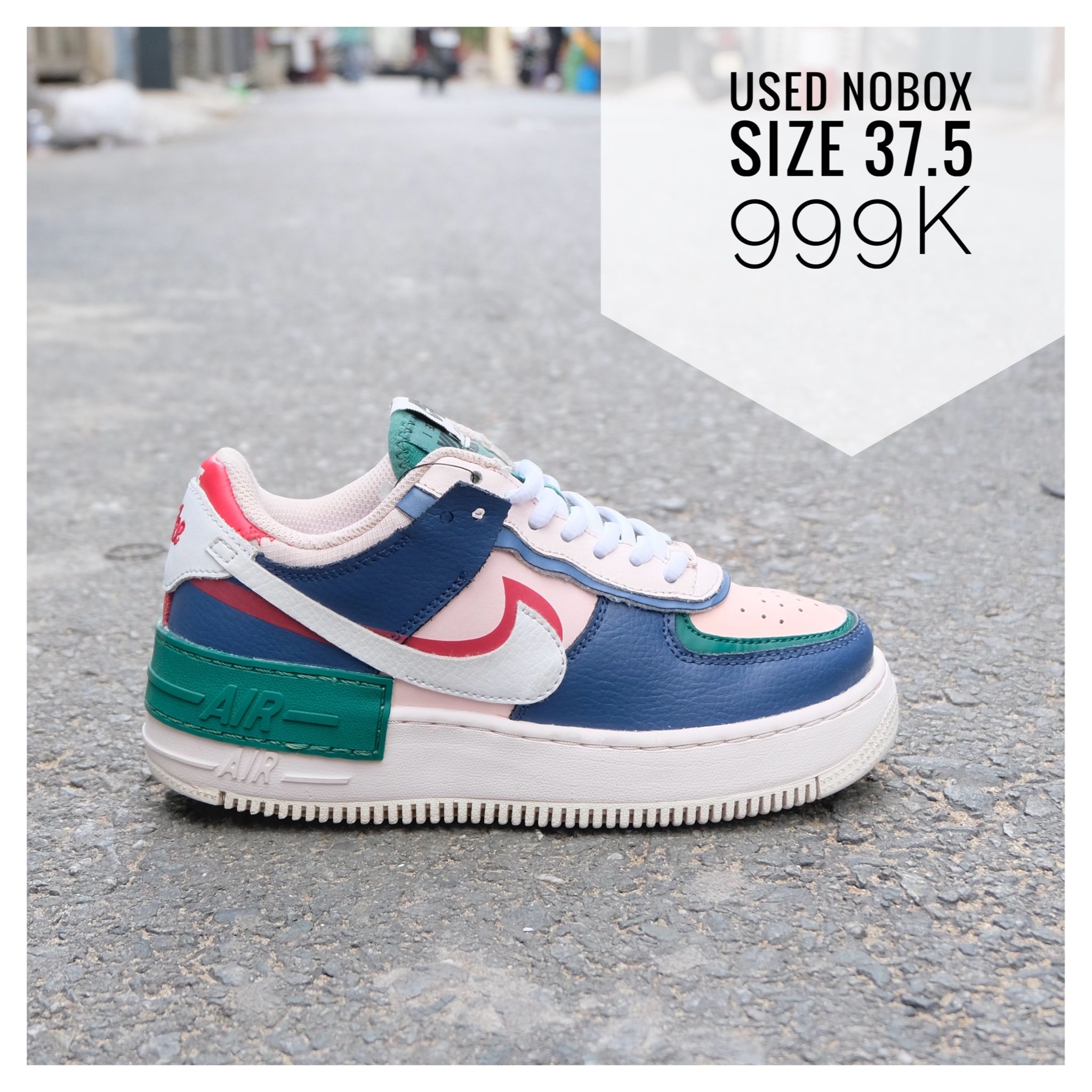 Mystic Navy Air Force Shadow 38 Nike Air Force Shadow Triple White