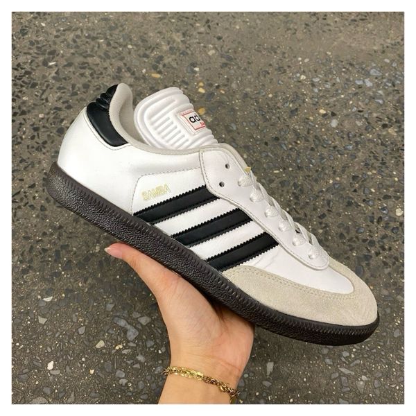 adidas gazelle silver green womens adidas Samba Classic Indoor Shoes (White/Black) 7 main image 1