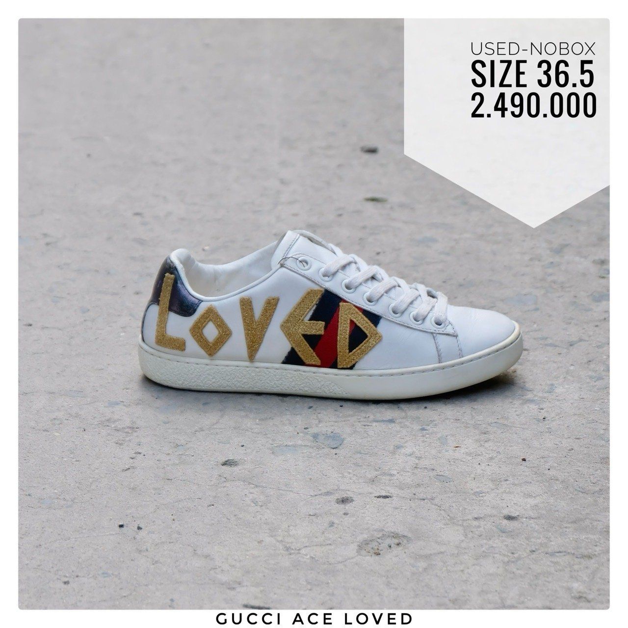 G2h Gucci Ace 'Loved' - Giày bám bụi