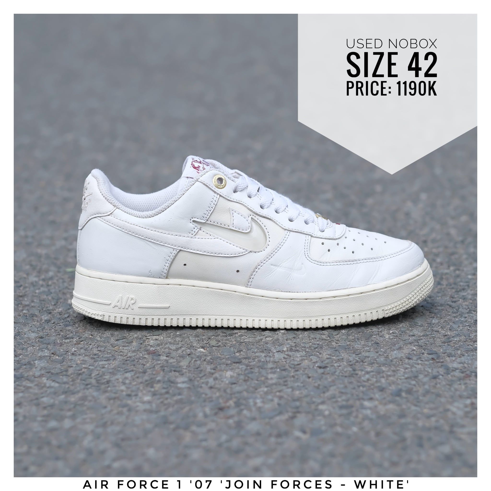 G2h Nike Air Force '07 'Join Forces White' 42 Giày bám bụi