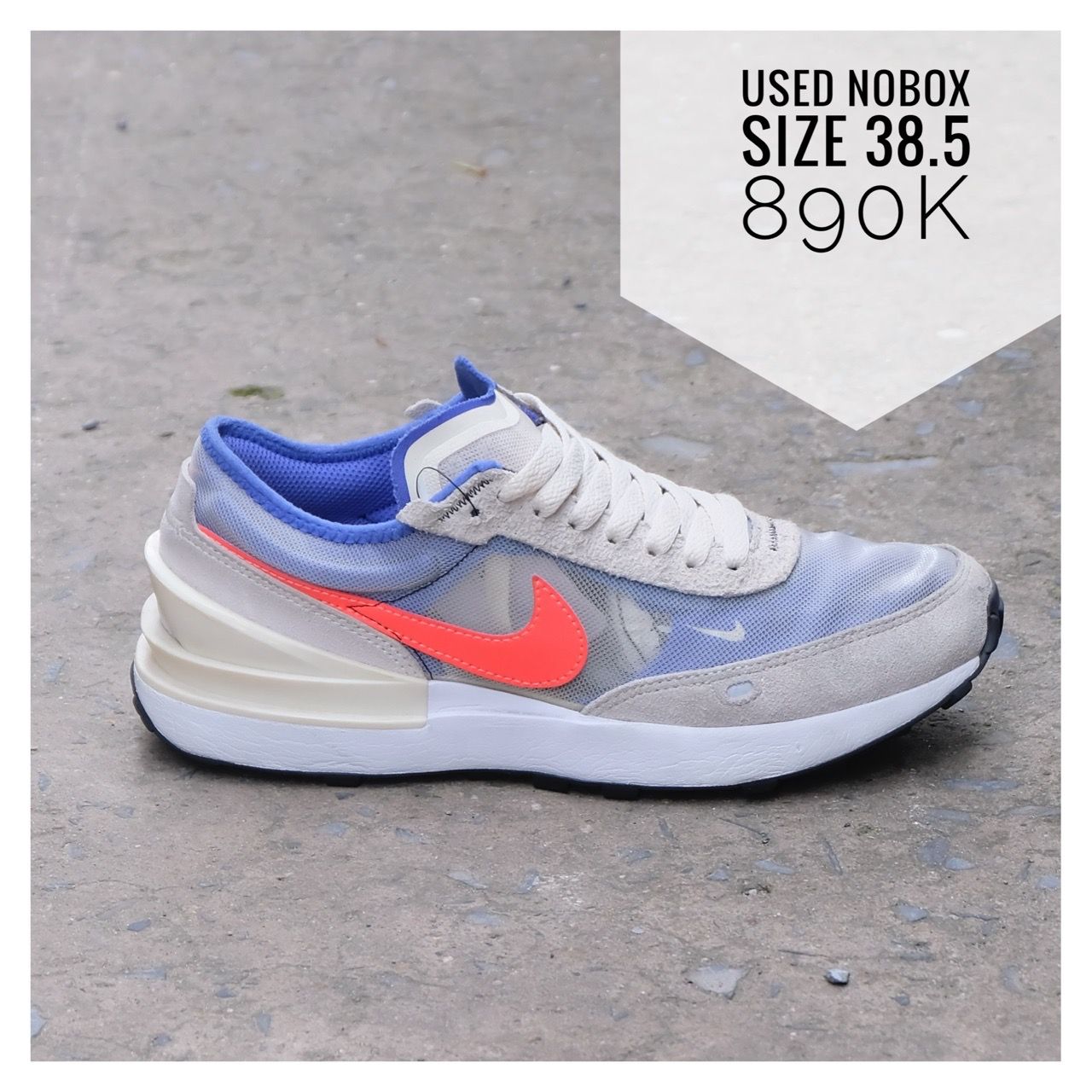 nike waffle one natural crimson