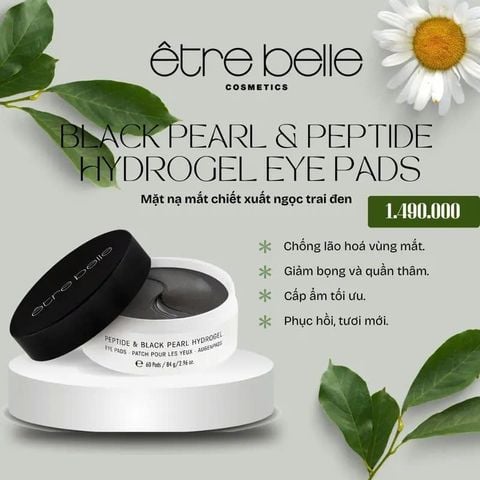  Mặt nạ mắt chiết xuất ngọc trai đen - Peptide & Black Pearl Hydrogel Eye Pads - Être Belle 