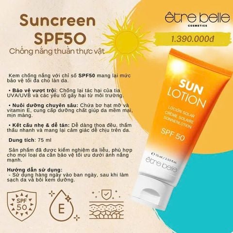  Kem chống nắng SPF50 - Sunscreen Lotion  SPF50 - Être Belle 