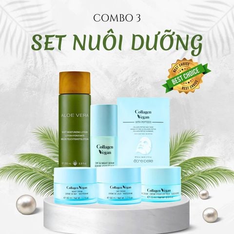  Combo 3 Set Nuôi Dưỡng Vegan Collagen Daily Repair Ritual - Chăm sóc da collagen thuần chay 
