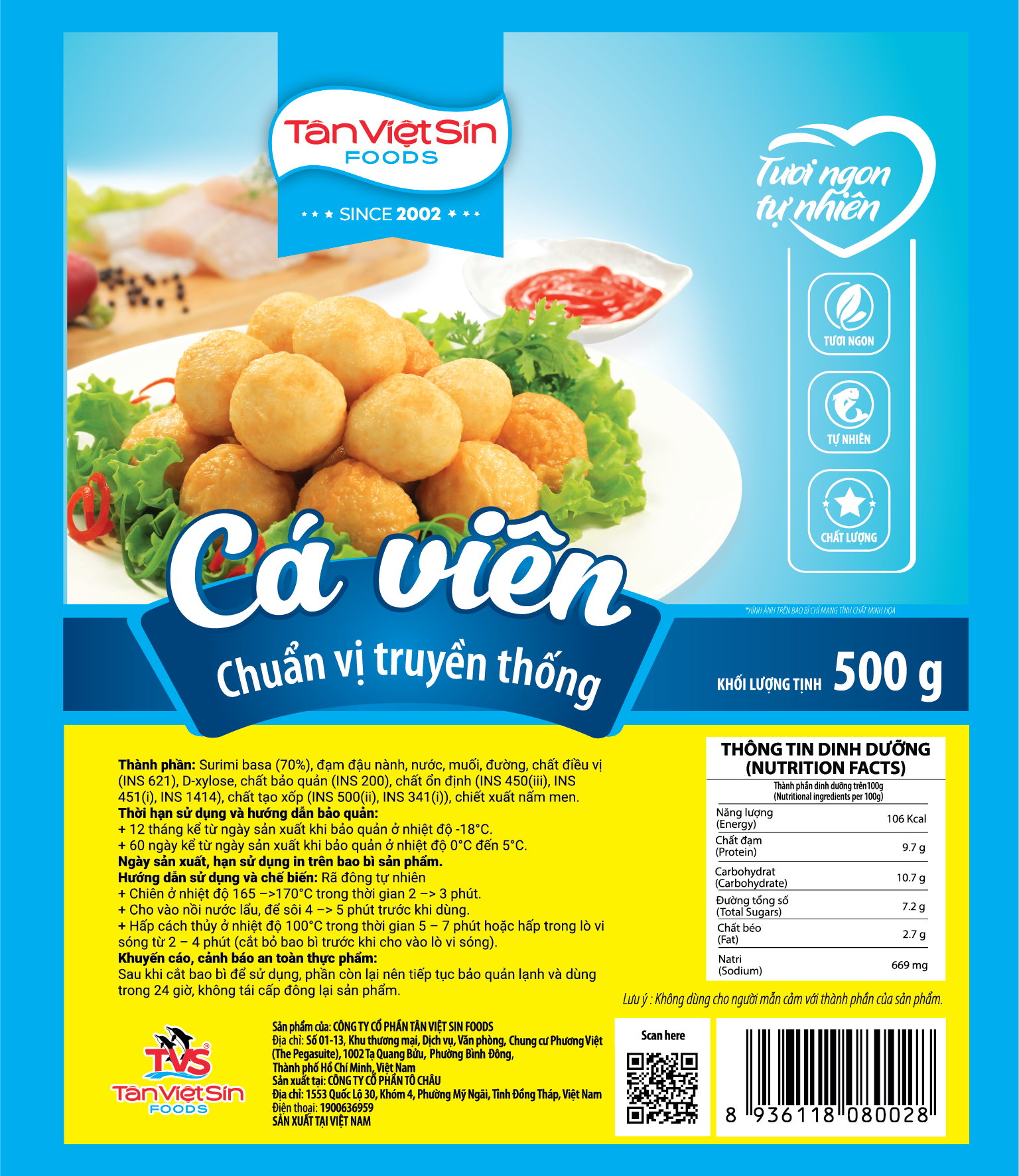  Cá viên ST 500g 