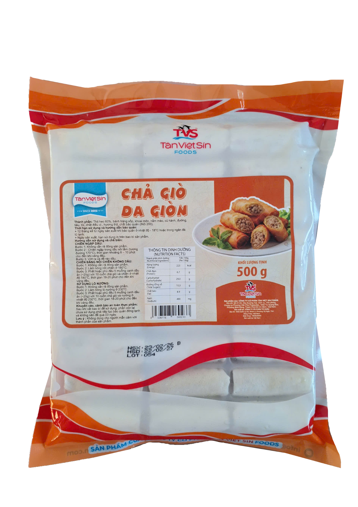  Chả giò da giòn 500g loại 27 cuốn/gói 