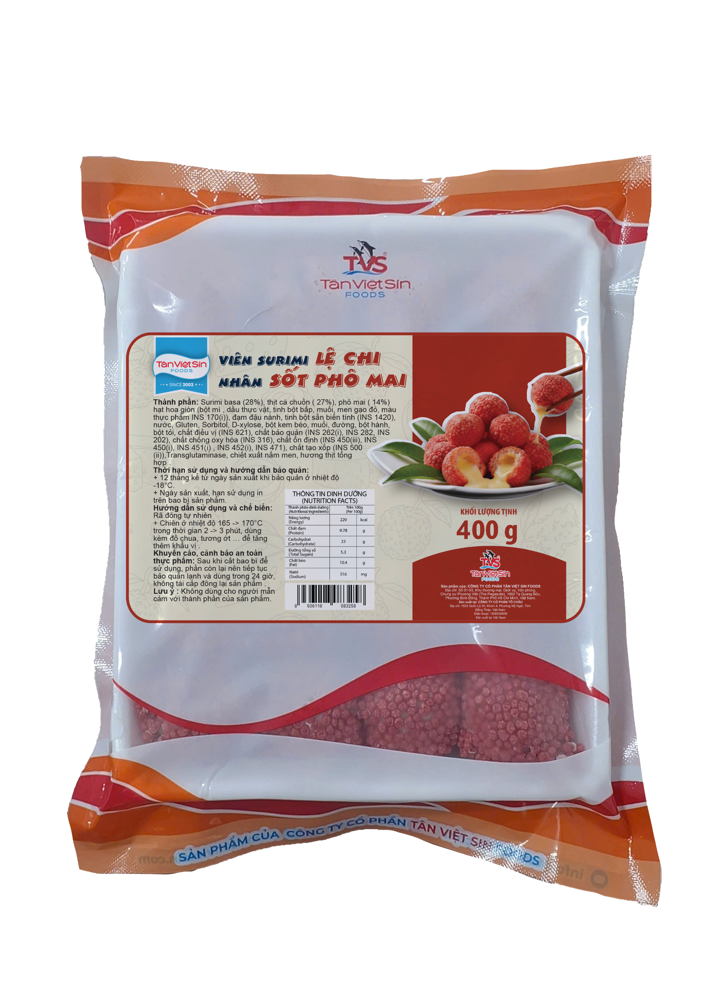  Viên Surimi Lệ Chi Nhân Sốt Phô Mai 