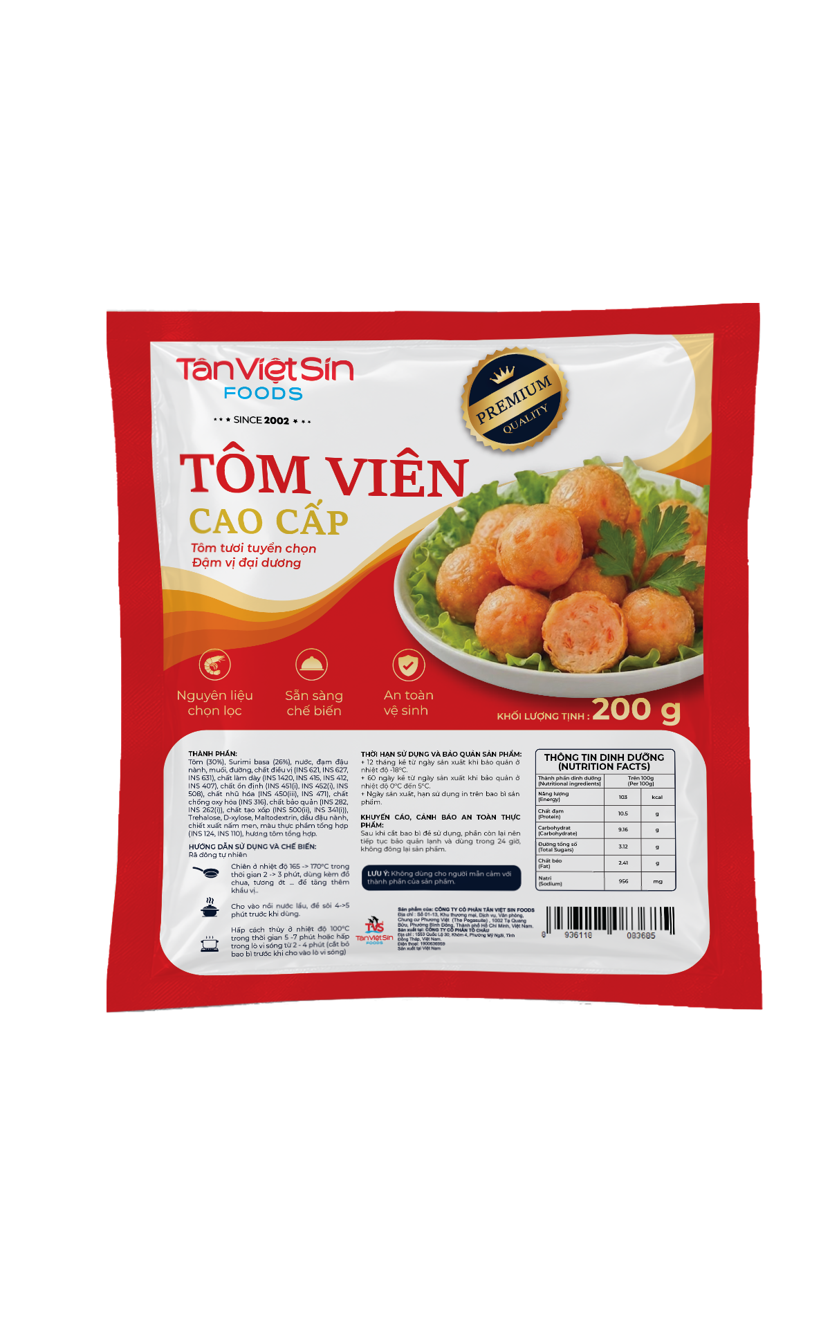  Tôm Viên Cao Cấp 