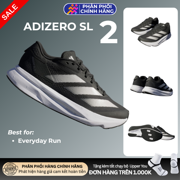  Giày Chạy Bộ Nam Adidas Adizero Sl2 - Core Black / Zero Metalic 