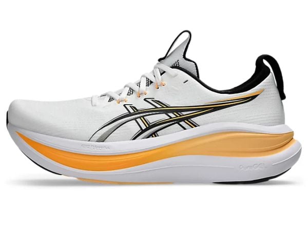  Giày Chạy Bộ Nam Asics Gel-Nimbus 28 - White / Stadium Orange 