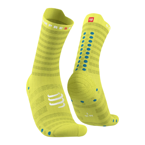  Vớ Thể Thao Compressport Pro Racing Socks V4.0 Ultralight Run High - Primerose/Fjord Blue 