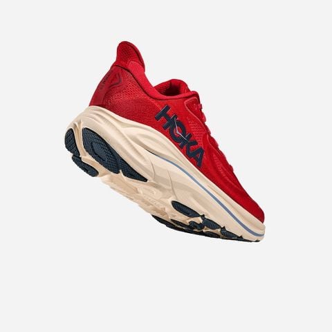  Giày Chạy Bộ Nam Hoka Clifton 10 Wide - Vermillion / Varsity Navy 