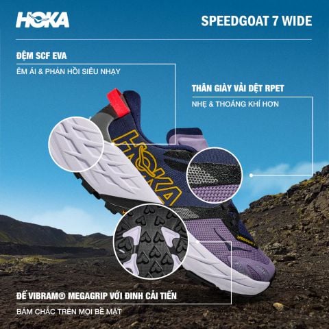  Giày Chạy Bộ Nữ Hoka Speedgoat 7 Wide - Berry Jam / Starlight Glow 