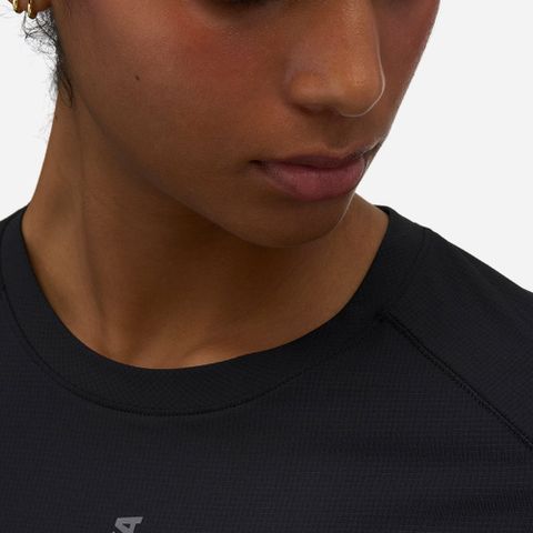  Áo Thun Chạy Bộ Nữ Tay Ngắn Hoka Everyrun Short Sleeve 1175856-BLK - Đen 