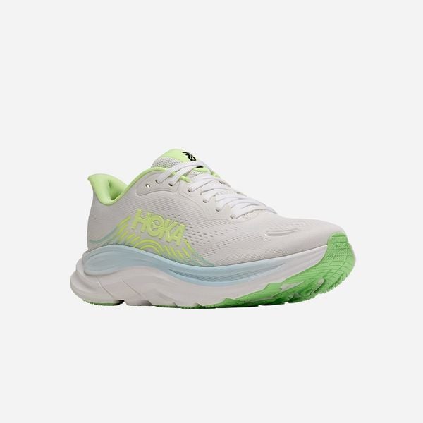  Giày Chạy Bộ Nữ Hoka Clifton 11 Wide - Frost / Neon Yuzu 