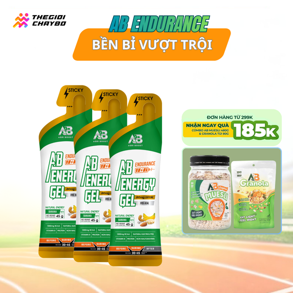  Gel Năng Lượng AB Endurance Gói 45g - Vị Chuối + Cafein 