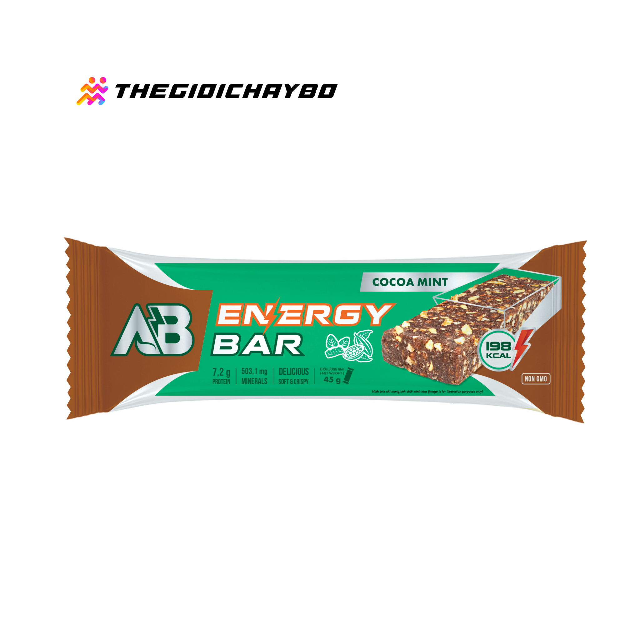 Thanh Năng Lượng AB Energy Bar - Vị Cacao Bạc Hà
