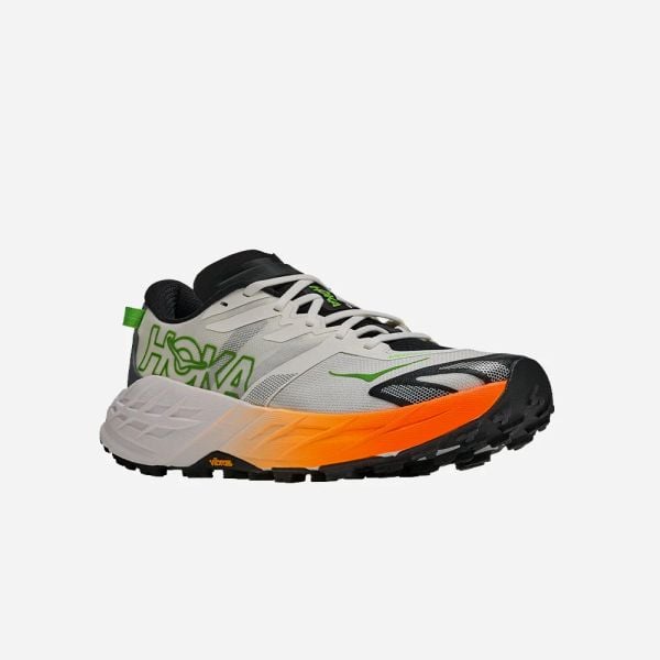  Giày Chạy Địa Hình Nam Hoka Speedgoat 7 - Frost/Neon Tangerine 