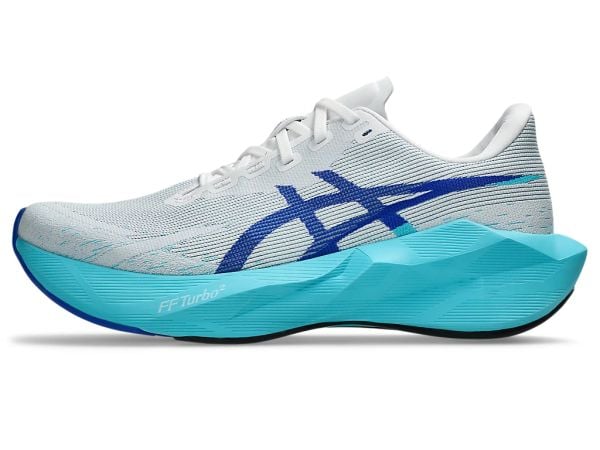  Giày Chạy Bộ Nam ASICS Novablast 6 - White / Energy Aqua 