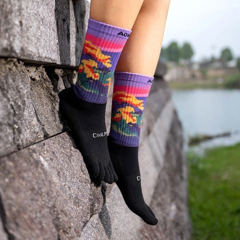  Vớ Xỏ Ngón Cổ Cao Aonijie E4843 - Con Hươu Tím 