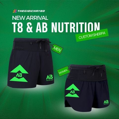  Quần Short Chạy Bộ Nam T8-AB Nutrition Custom Sherpa - Green Logo 