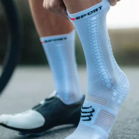  Tất/Vớ Đạp Xe Compressport Pro Racing Socks v4.0 - White/Black 