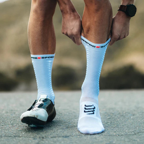  Tất/Vớ Đạp Xe Compressport Pro Racing Socks v4.0 - White/Black 