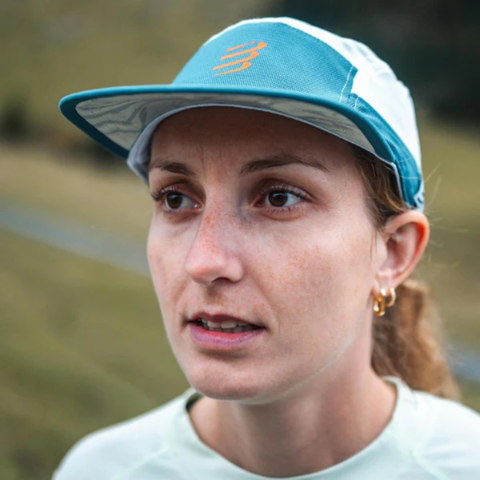  Mũ Chạy Bộ Compressport 5 Panel Light Cap - Stargazer/Aqua 