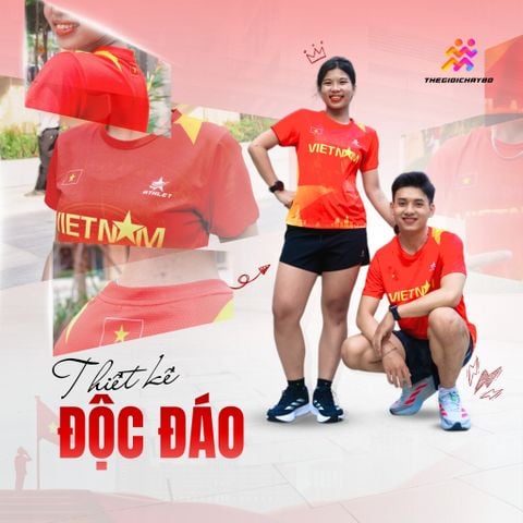  Áo Chạy Bộ T-shirt Athlet Unisex Thoáng Mát, Nhanh Khô - Việt Nam 