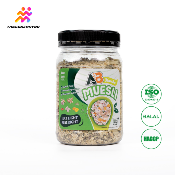  Ngũ Cốc Dinh Dưỡng AB Muesli Hũ Nhựa - Vị Matcha 