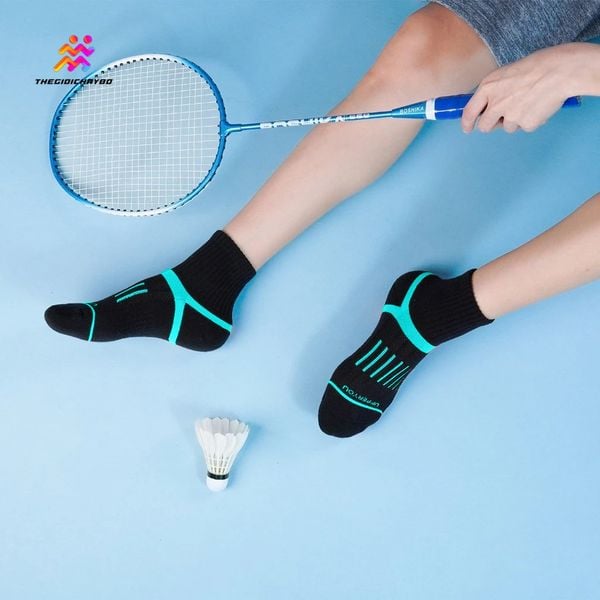  Tất/Vớ Cổ Ngắn Upper You Light Cushion SPM3003 - Đen/Xanh Ngọc 