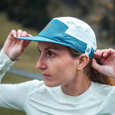  Mũ Chạy Bộ Compressport 5 Panel Light Cap - Stargazer/Aqua 