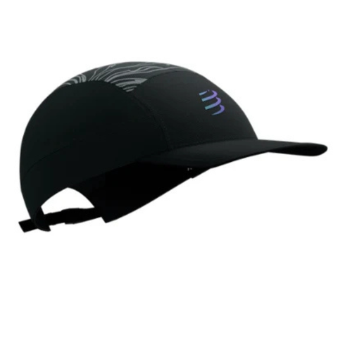  Nón Chạy Bộ Compressport 5 Panel Light Cap - BLACK/AURORA 