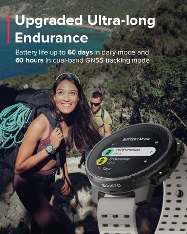  Đồng Hồ GPS Suunto Vertical Viền Thép Đen 49mm, Dây Silicone - Black Sand 