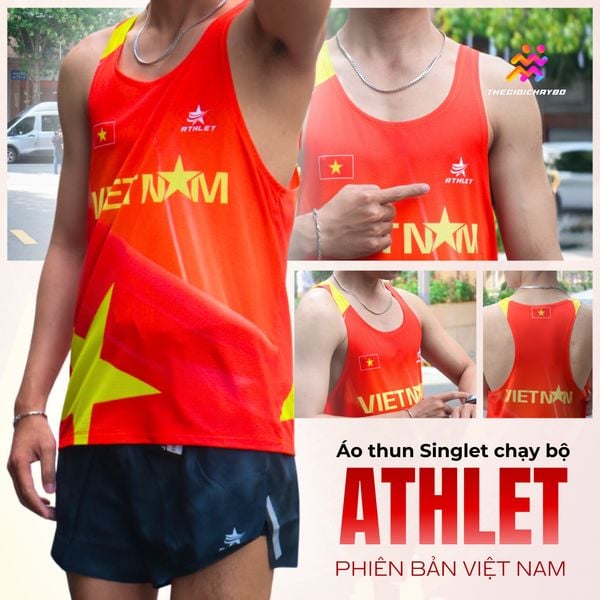  Áo Chạy Bộ Singlet Athlet Unisex Siêu Nhẹ, Nhanh Khô - Việt Nam 